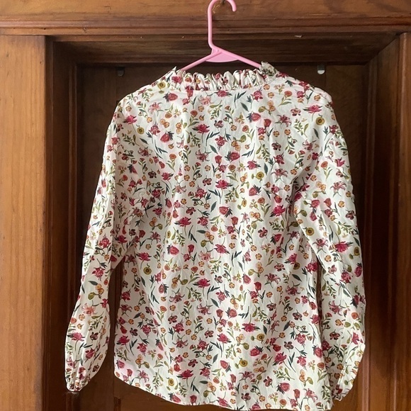 NWT J Crew Scalloped tie-neck top in vintage floral - Picture 4 of 7